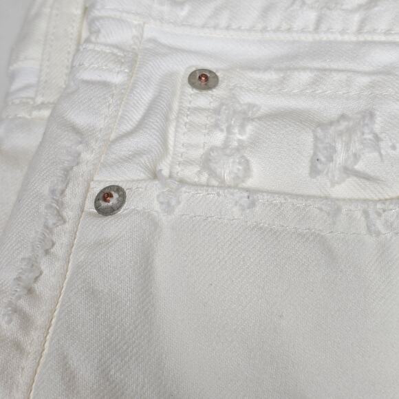 Moussy‎ Vintage Kelley Mid Rise Tapered Ankle Jeans White Distressed Size 26 - Picture 11 of 16